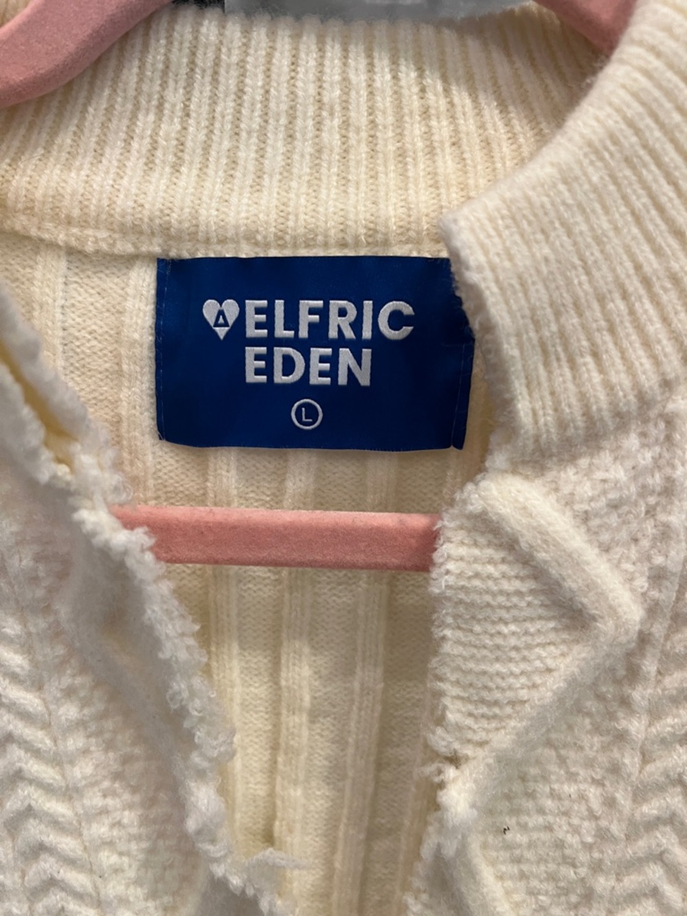 Aelfric Eden Cream Cable Knit Sweater Large NWOT - Picture 2 of 3